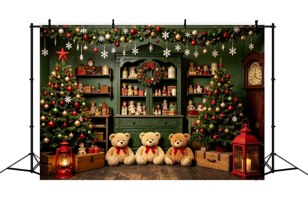 Christmas Kids Backdrop Dollhouse Toy Shelf Display Christmas Muslin Backdrops UK GQ68-77