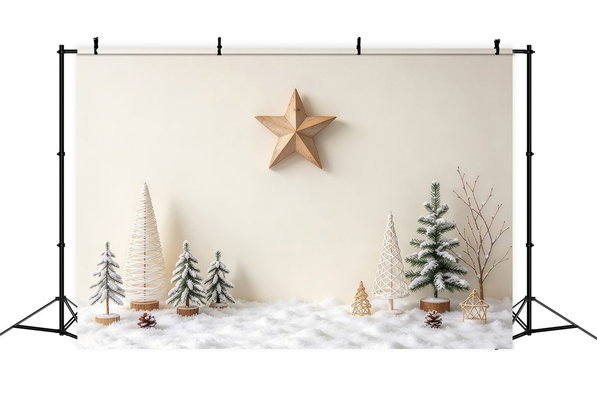 Photography High Resolution Christmas Backdrop Minimal Winter Star Display Simple Christmas Photo Backdrop UK GQ69-86