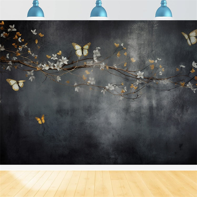 Backdrop Fine Art Golden Butterflies Branch Backdrop UK GTY-102