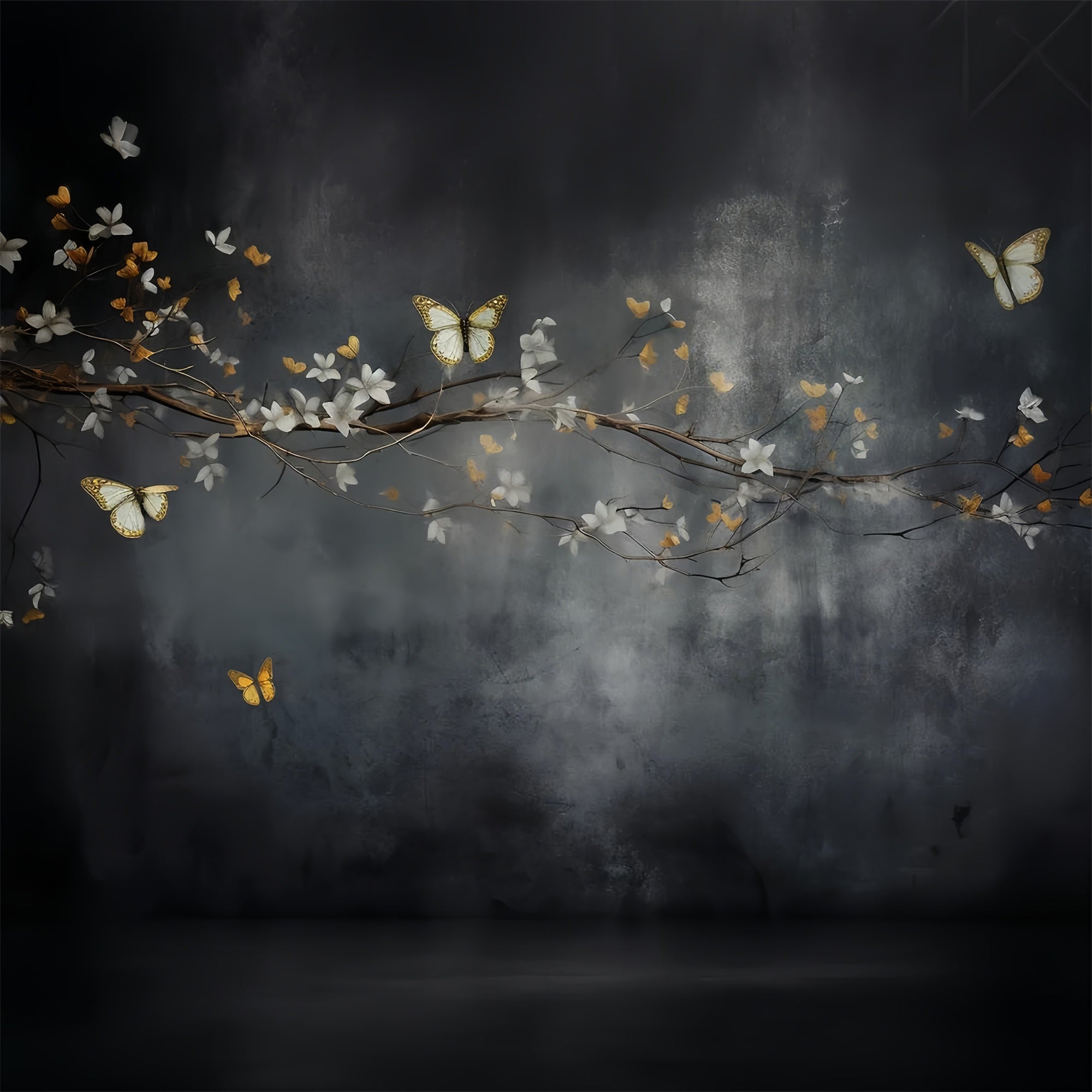 Backdrop Fine Art Golden Butterflies Branch Backdrop UK GTY-102