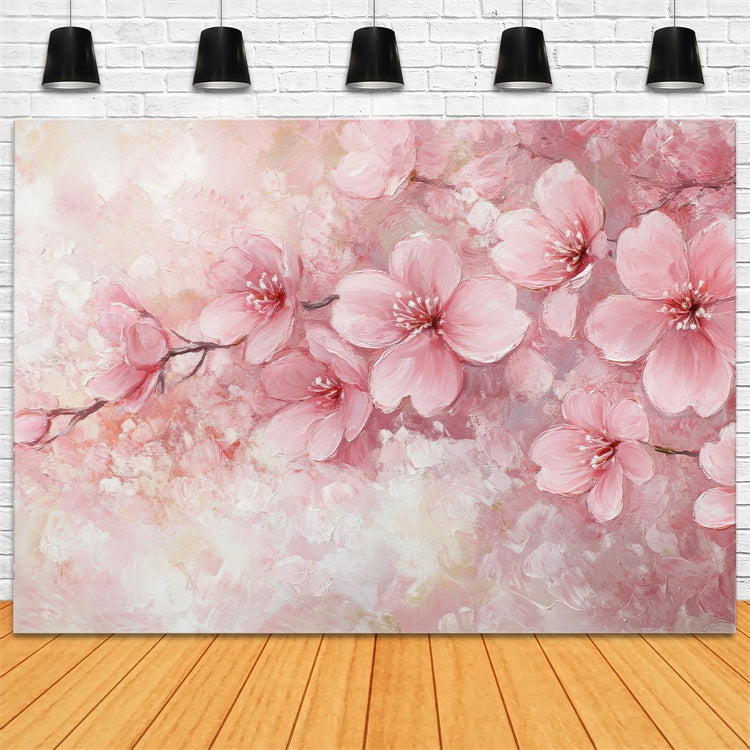 Fine Art Backdrops Watercolor Cherry Blossom Pink Backdrop UK GTY-108