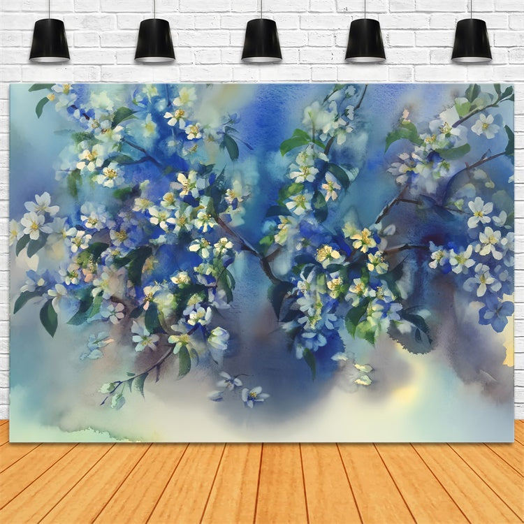 Fine Art Backdrops Serene Blue Floral Fantasy Backdrop UK GTY-109