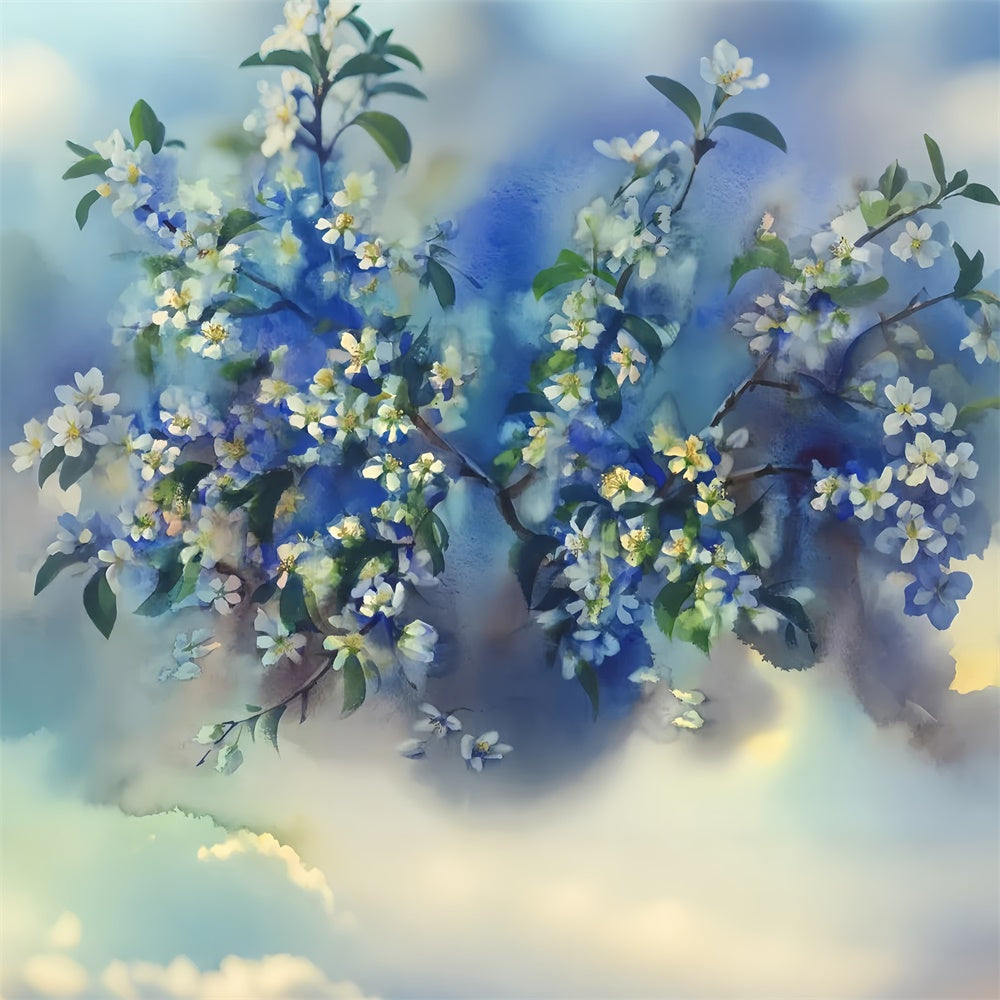 Fine Art Backdrops Serene Blue Floral Fantasy Backdrop UK GTY-109