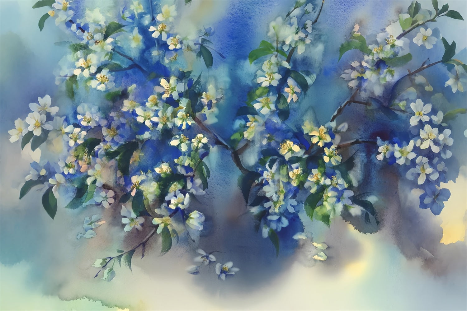 Fine Art Backdrops Serene Blue Floral Fantasy Backdrop UK GTY-109