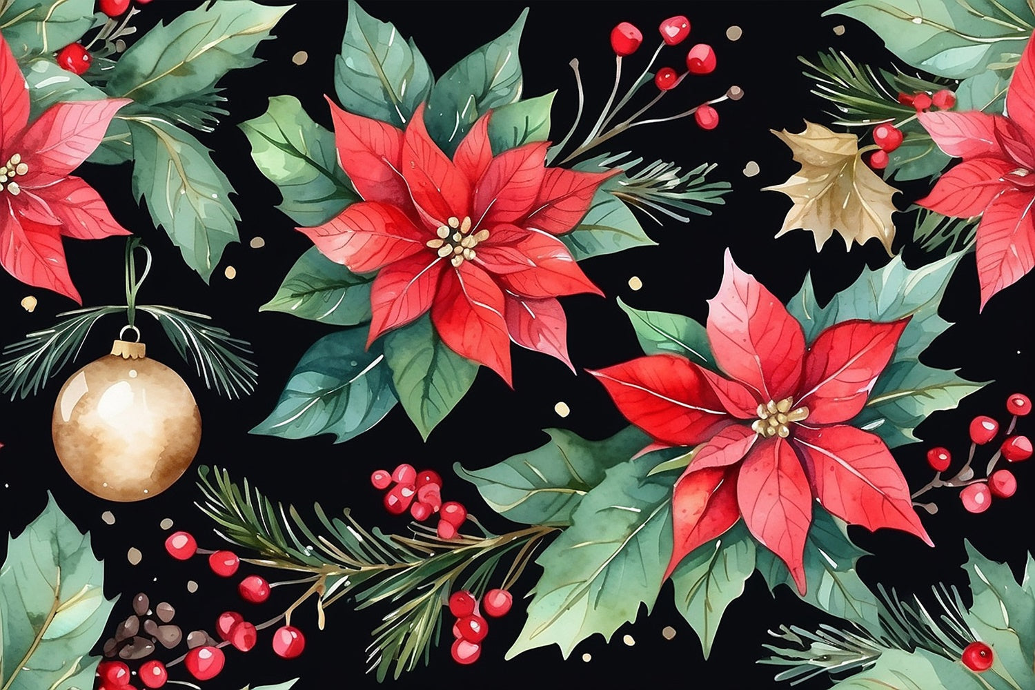 Fine Art Backdrops Classic Holiday Floral Pattern Backdrop UK GTY-112