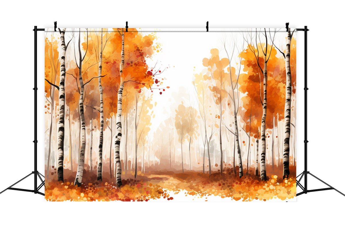 Backdrops Fine Art Golden Fall Forest Pathway Backdrop UK GTY-113