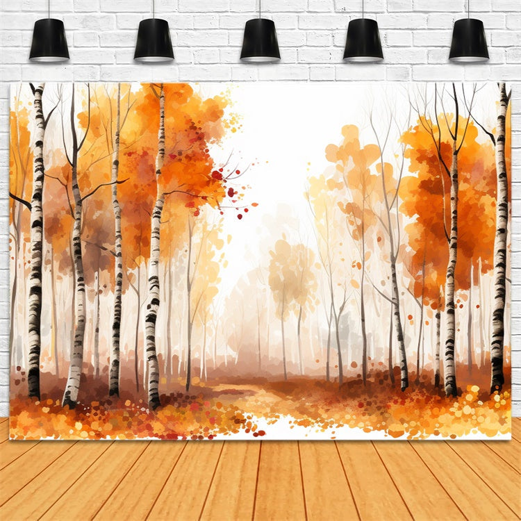 Backdrops Fine Art Golden Fall Forest Pathway Backdrop UK GTY-113