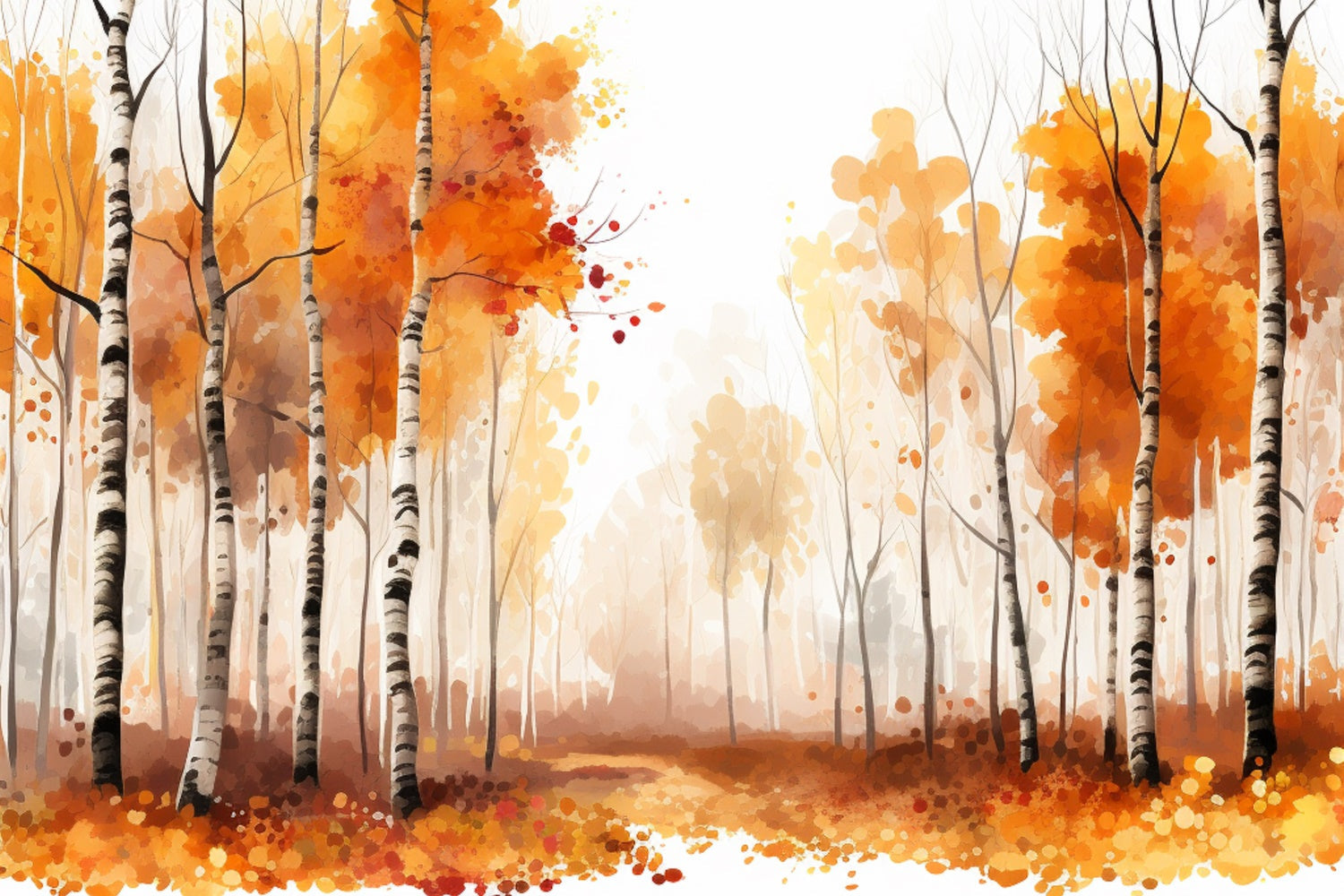 Backdrops Fine Art Golden Fall Forest Pathway Backdrop UK GTY-113