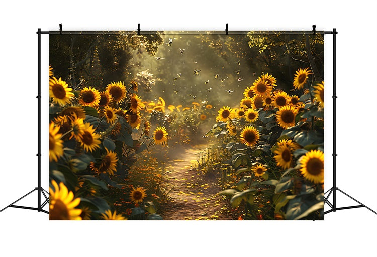 Fine Art Backdrops Enchanted Sunflower Trail Backdrop UK GTY-117