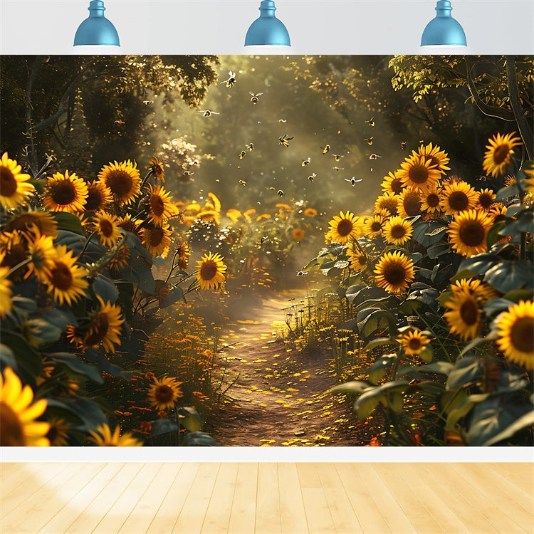 Fine Art Backdrops Enchanted Sunflower Trail Backdrop UK GTY-117