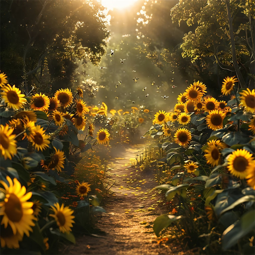 Fine Art Backdrops Enchanted Sunflower Trail Backdrop UK GTY-117