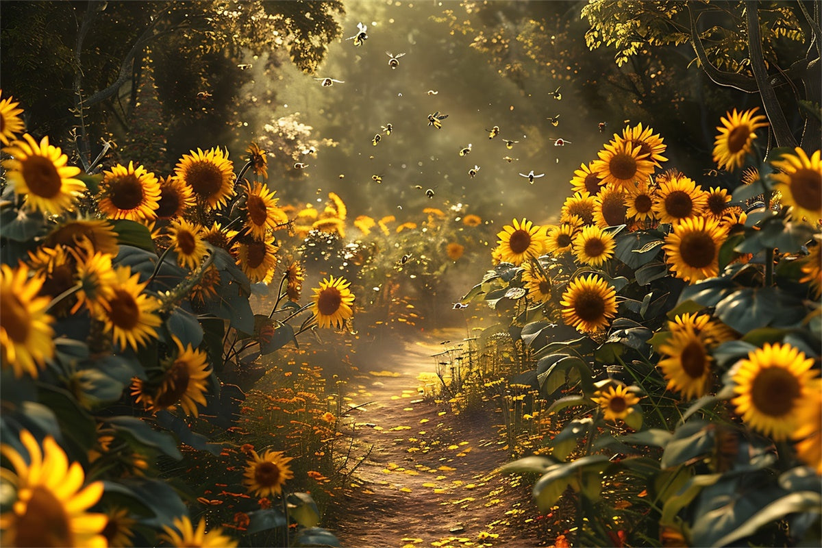 Fine Art Backdrops Enchanted Sunflower Trail Backdrop UK GTY-117