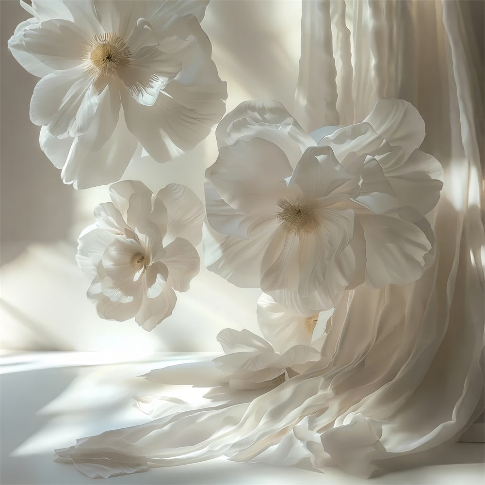 Fine Art Backdrop Graceful White Flower Serenity Backdrop UK GTY-119