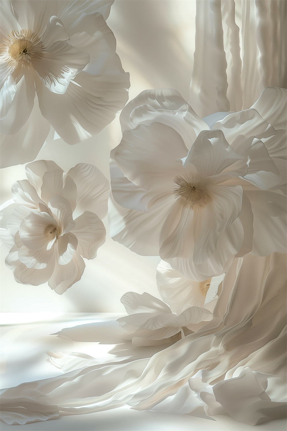 Fine Art Backdrop Graceful White Flower Serenity Backdrop UK GTY-119