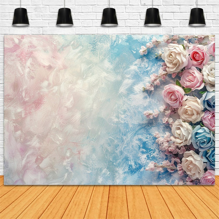 Fine Art Photography Backdrops Dreamy Soft Roses Backdrop UK GTY-61