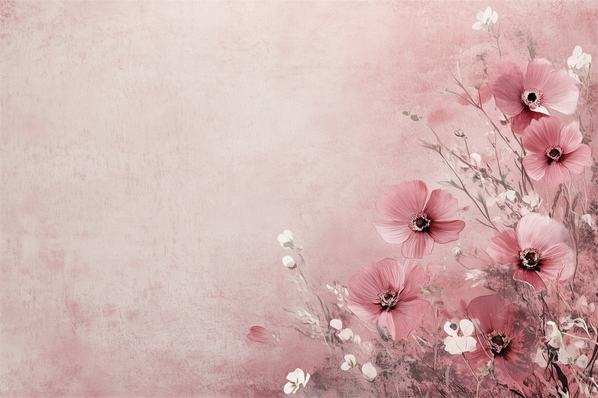 Fine Art Backdrops Vintage Pink Blooms Backdrop UK GTY-62