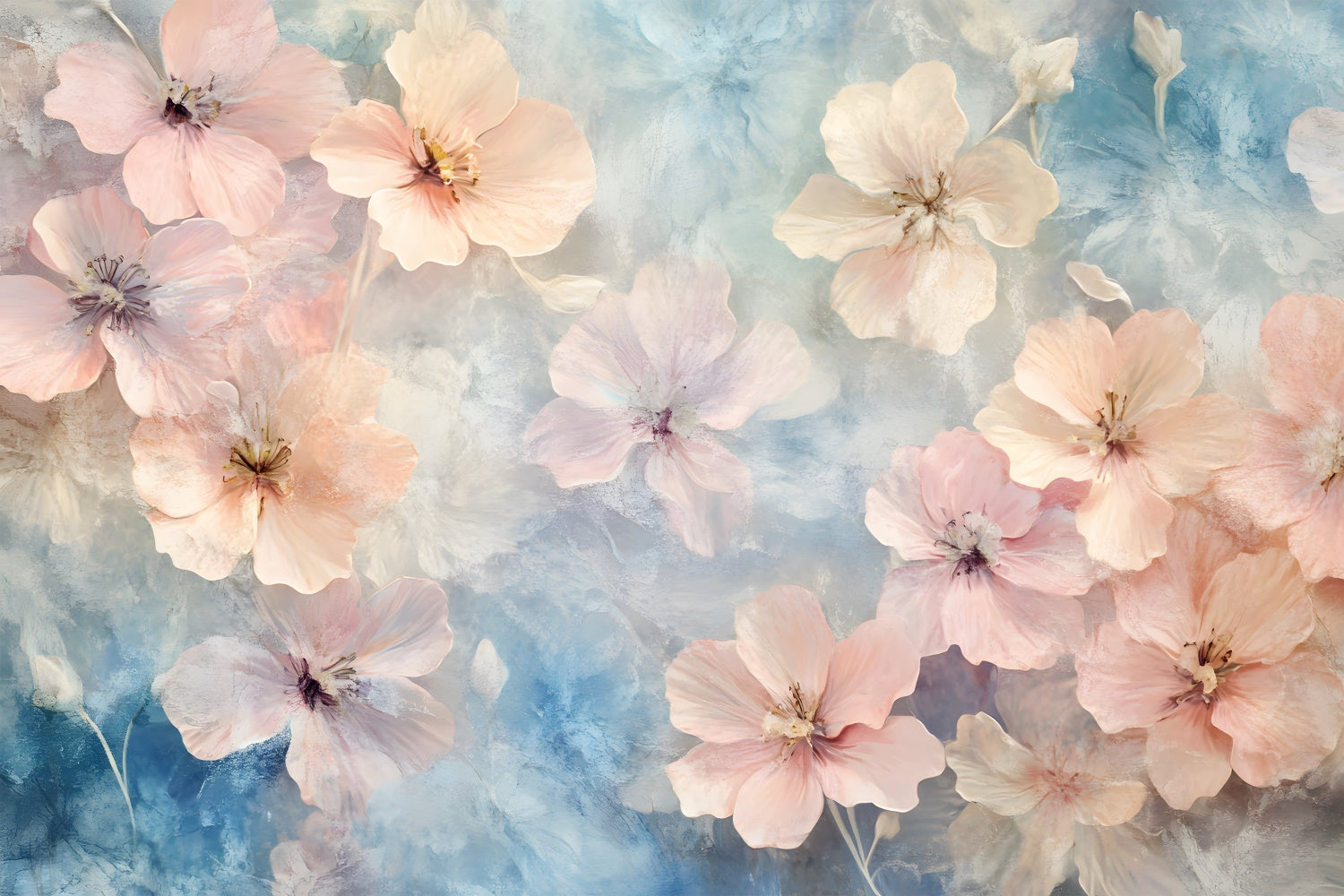 Fine Art Backdrop Soft Watercolor Blossom Backdrop UK GTY-64