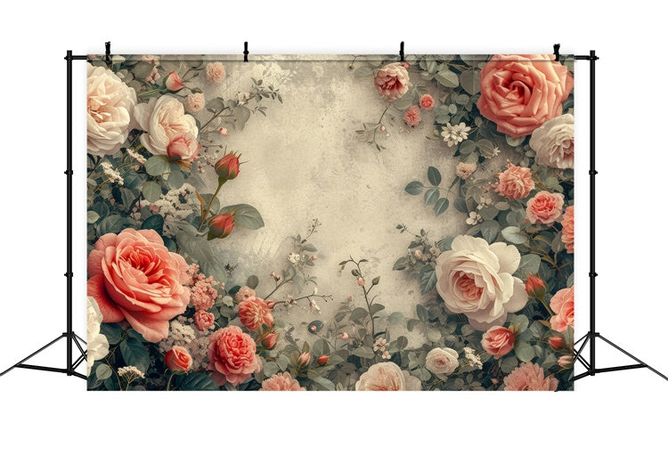 Artistic Backdrops Graceful Rose Blooming Frame Backdrop UK GTY-66