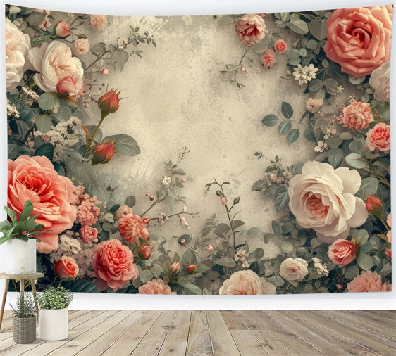 Artistic Backdrops Graceful Rose Blooming Frame Backdrop UK GTY-66