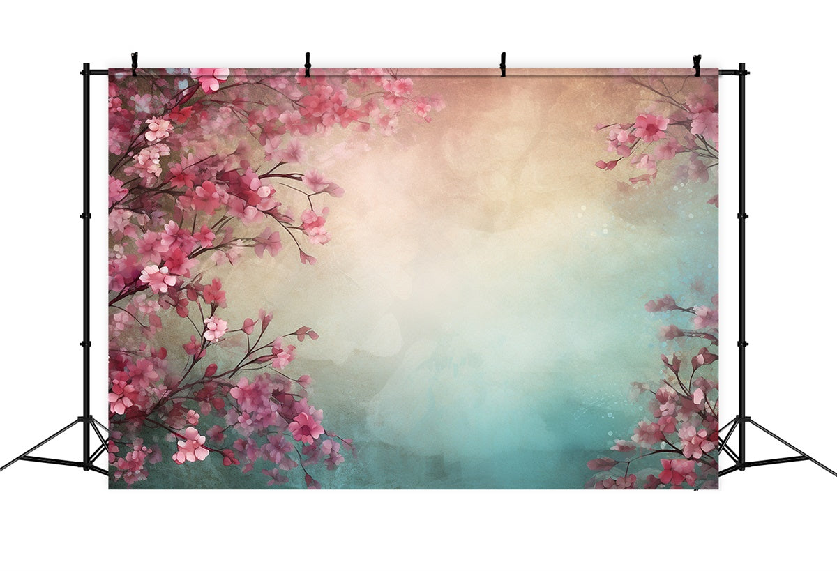 Fine Art Backdrops Dreamy Pink Cherry Blossom Backdrop UK GTY-67