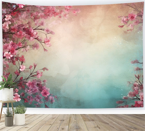 Fine Art Backdrops Dreamy Pink Cherry Blossom Backdrop UK GTY-67