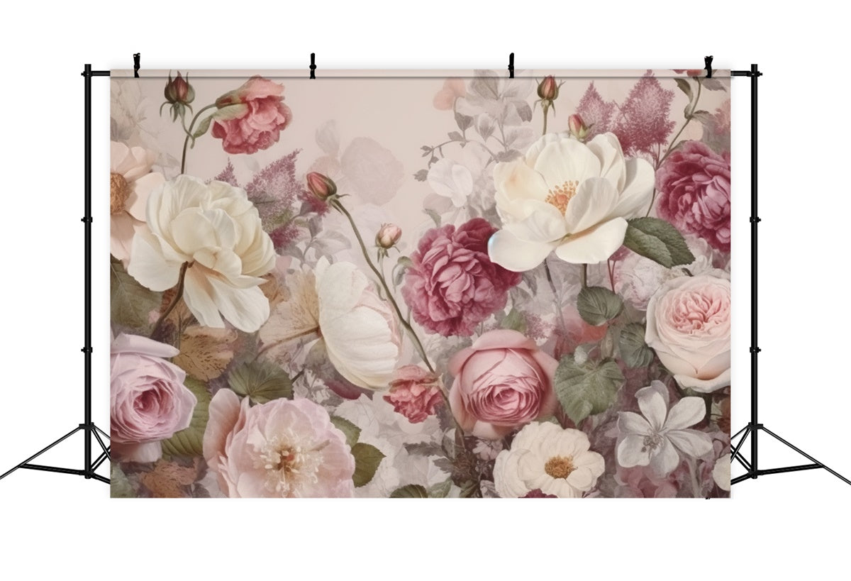 Backdrops Fine Art Vintage Rose Garden Elegance Backdrop UK GTY-70