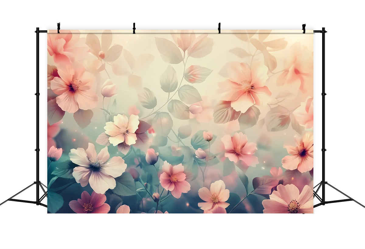 Fine Art Backdrops Enchanting Pink Floral Serenity Backdrop UK GTY-71