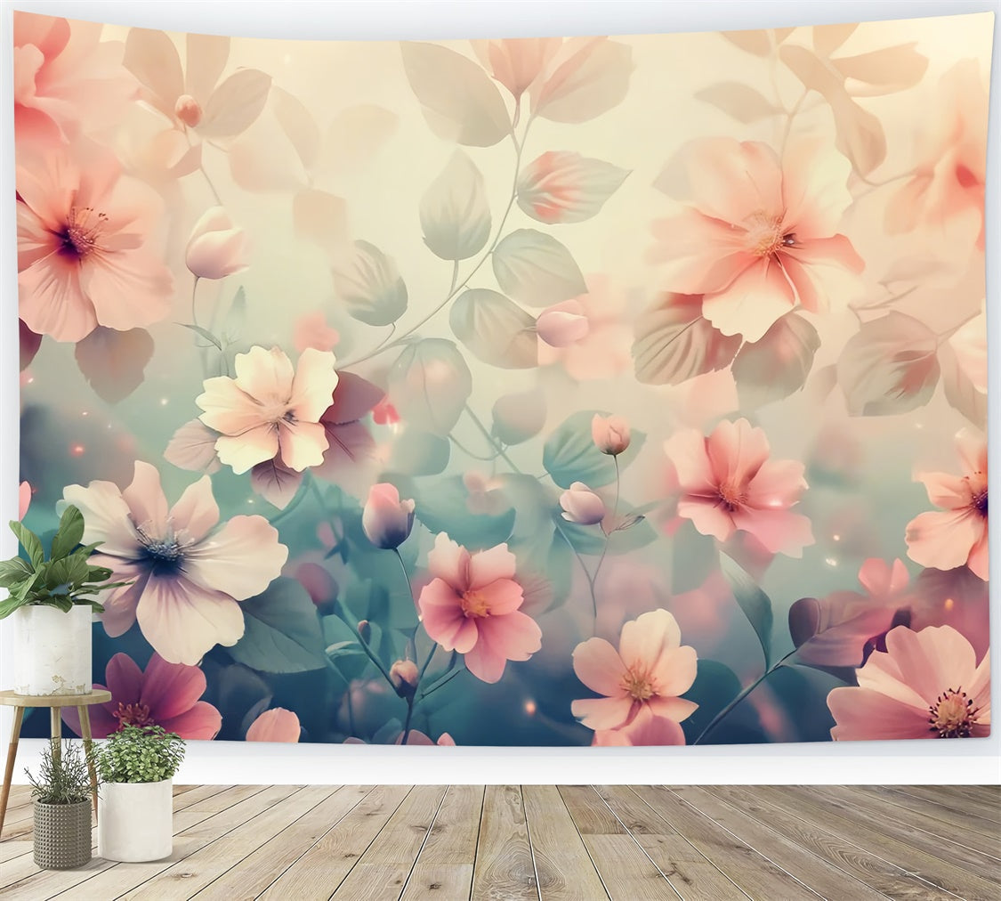 Fine Art Backdrops Enchanting Pink Floral Serenity Backdrop UK GTY-71