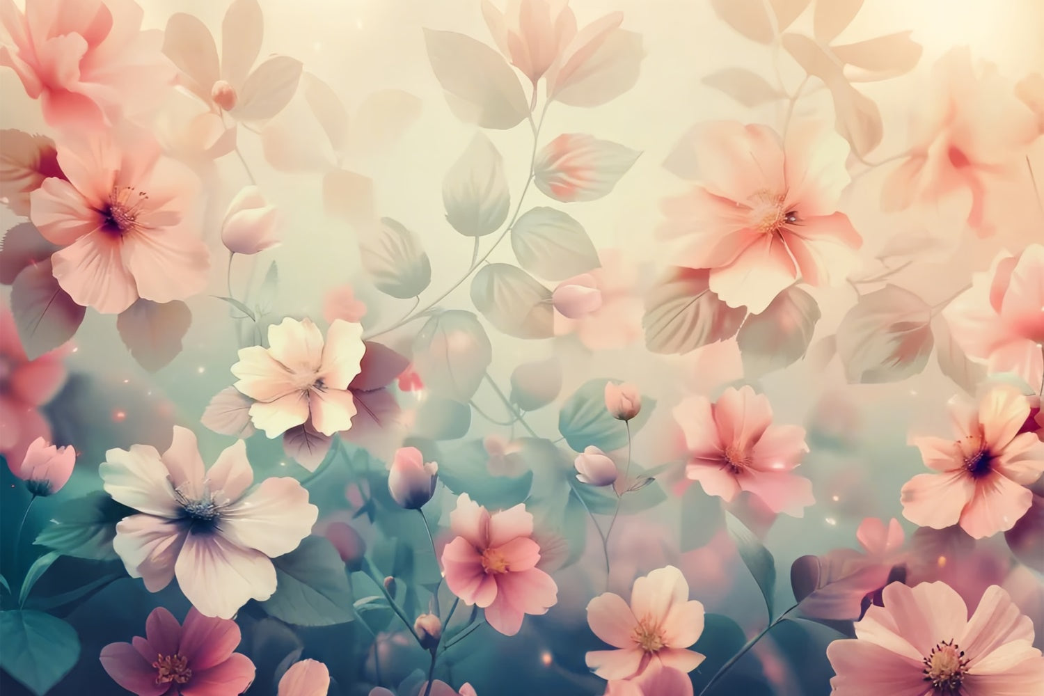 Fine Art Backdrops Enchanting Pink Floral Serenity Backdrop UK GTY-71