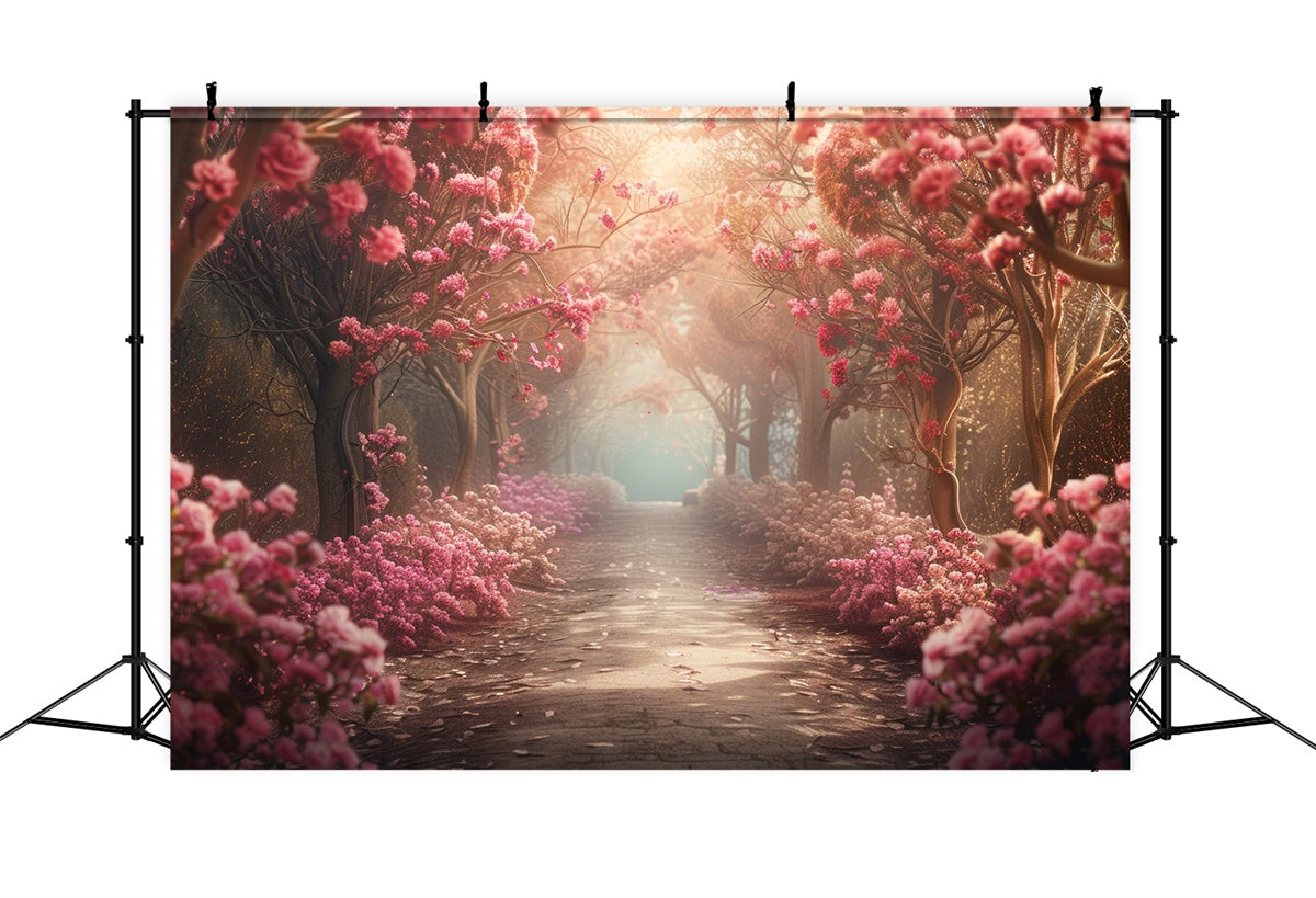 Fine Art Photography Backdrops Cherry Blossom Pathway Backdrop UK GTY-72