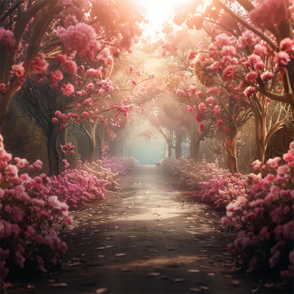 Fine Art Photography Backdrops Cherry Blossom Pathway Backdrop UK GTY-72