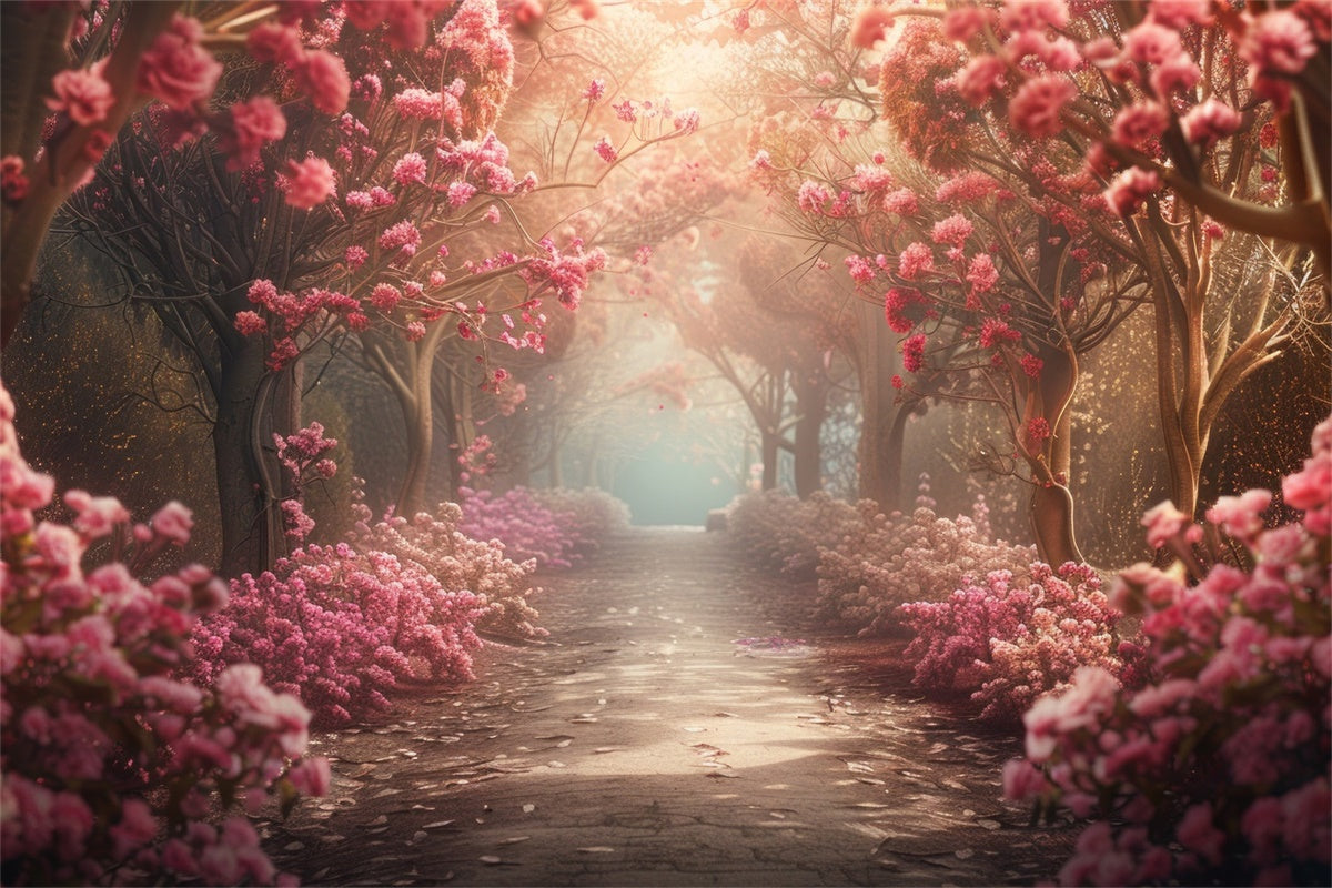 Fine Art Photography Backdrops Cherry Blossom Pathway Backdrop UK GTY-72