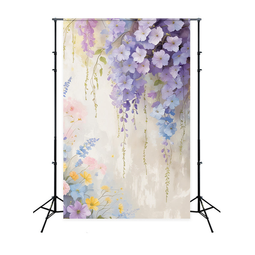 Backdrops Fine Art Romantic Purple Blossom Backdrop UK GTY-78