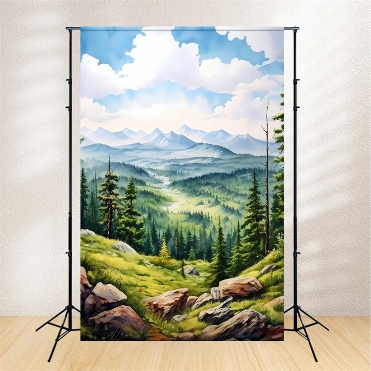 Artistic Backdrop Tranquil Mountain Sky Backdrop UK GTY-81