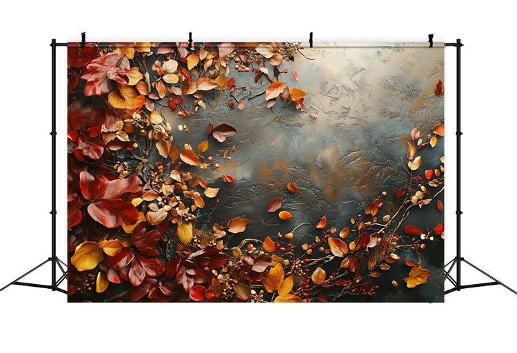 Fine Art Photography Backdrop Rustic Autumn Leaves Backdrop UK GTY-88