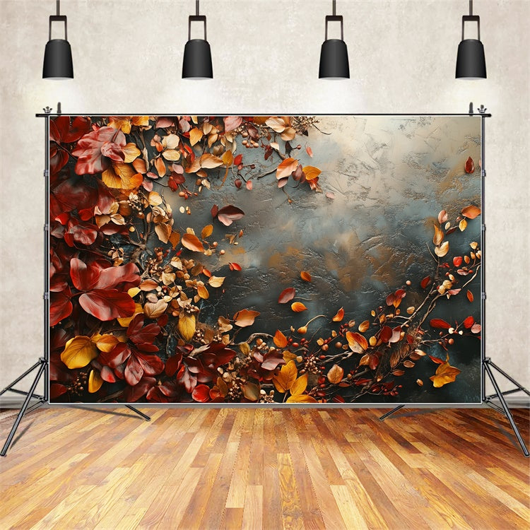 Fine Art Photography Backdrop Rustic Autumn Leaves Backdrop UK GTY-88