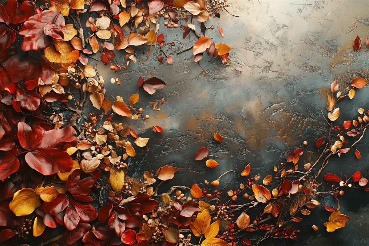 Fine Art Photography Backdrop Rustic Autumn Leaves Backdrop UK GTY-88