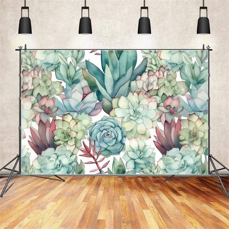 Backdrops Fine Art Vibrant Succulent Serenity Backdrop UK GTY-89