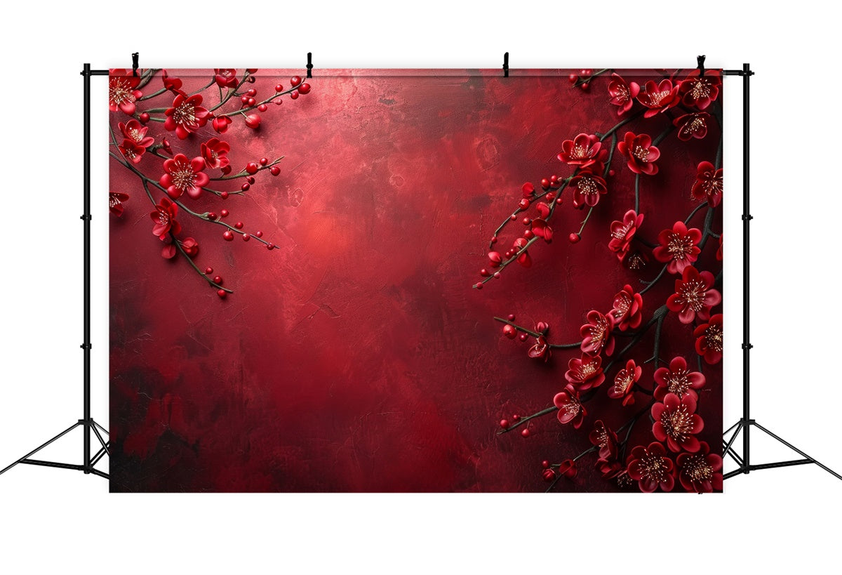 Backdrop Fine Art Crimson Blossom Elegance Backdrop UK GTY-90