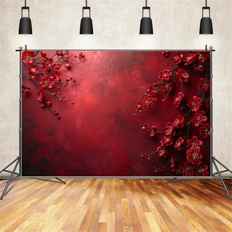 Backdrop Fine Art Crimson Blossom Elegance Backdrop UK GTY-90