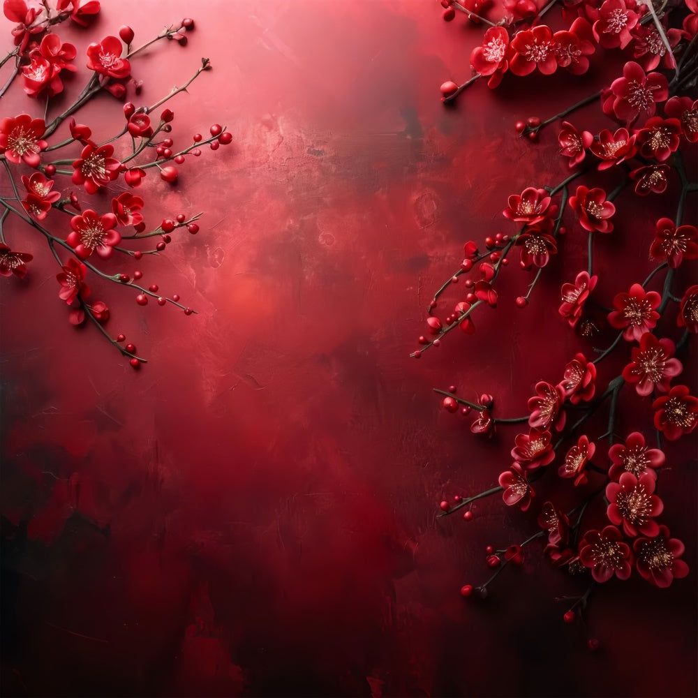 Backdrop Fine Art Crimson Blossom Elegance Backdrop UK GTY-90