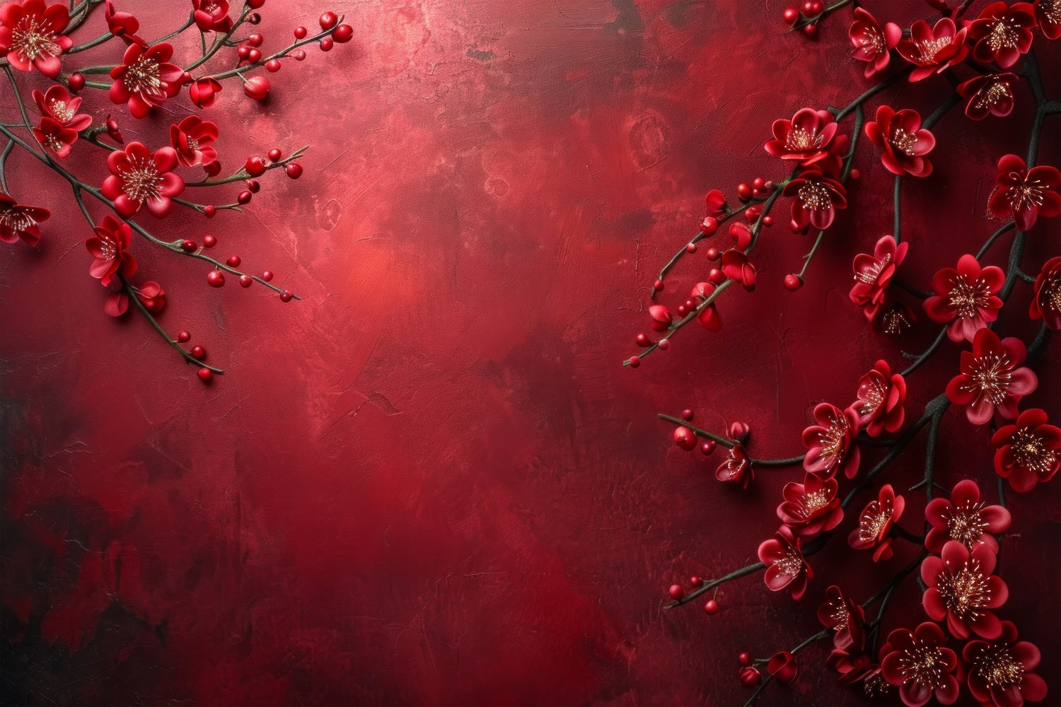 Backdrop Fine Art Crimson Blossom Elegance Backdrop UK GTY-90