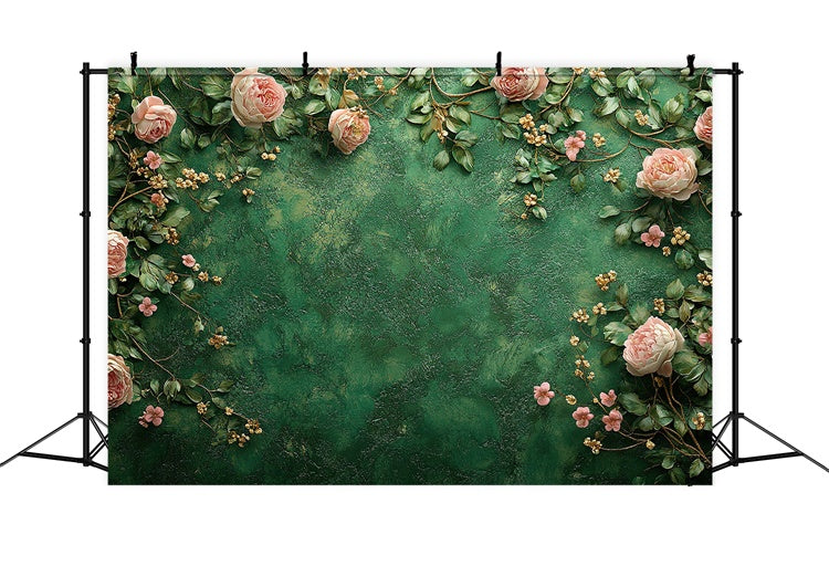 Fine Art Backdrops Romantic Flower Green Backdrop UK GTY-93