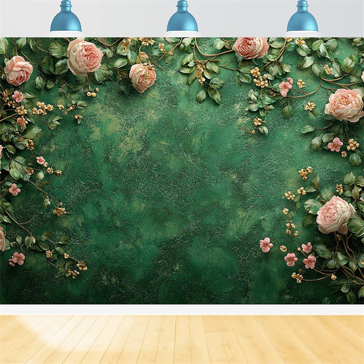 Fine Art Backdrops Romantic Flower Green Backdrop UK GTY-93