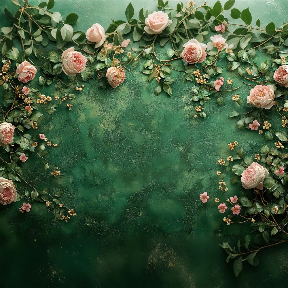 Fine Art Backdrops Romantic Flower Green Backdrop UK GTY-93