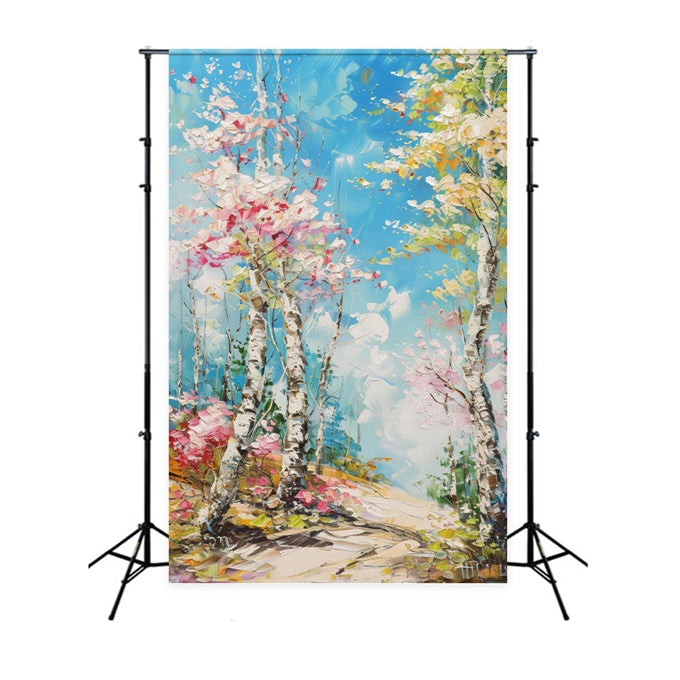 Fine Art Backdrops Dreamy Blue Sky Floral Backdrop UK GTY-99