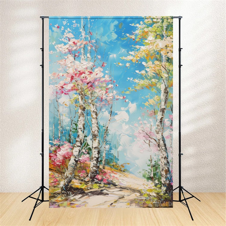 Fine Art Backdrops Dreamy Blue Sky Floral Backdrop UK GTY-99