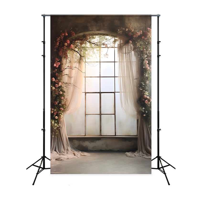 Backdrop For Maternity Photoshoot Dreamy Archway Window Backdrop UK GTY2-12