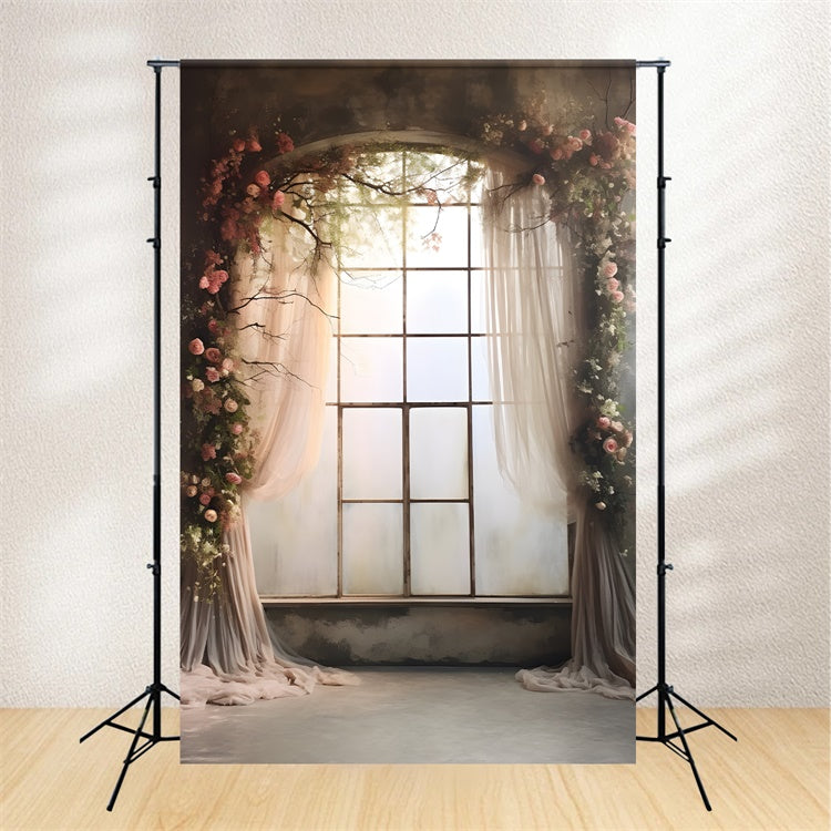 Backdrop For Maternity Photoshoot Dreamy Archway Window Backdrop UK GTY2-12