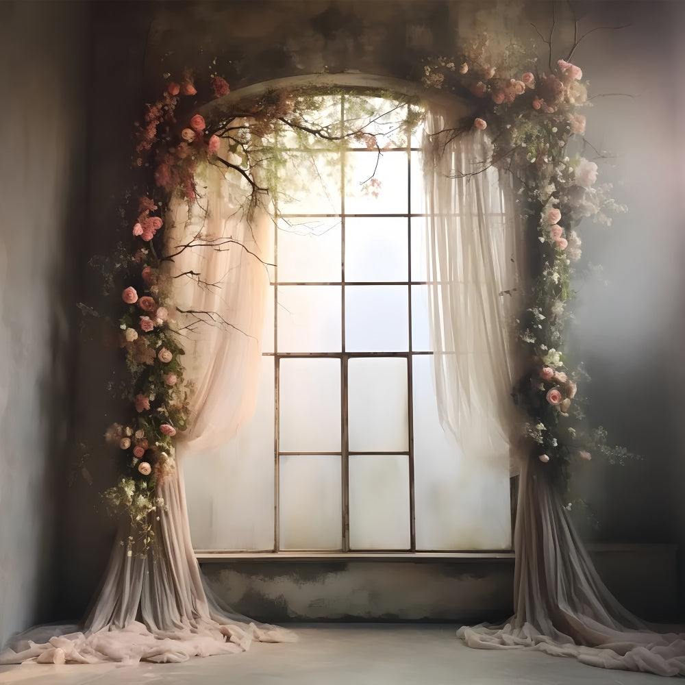 Backdrop For Maternity Photoshoot Dreamy Archway Window Backdrop UK GTY2-12